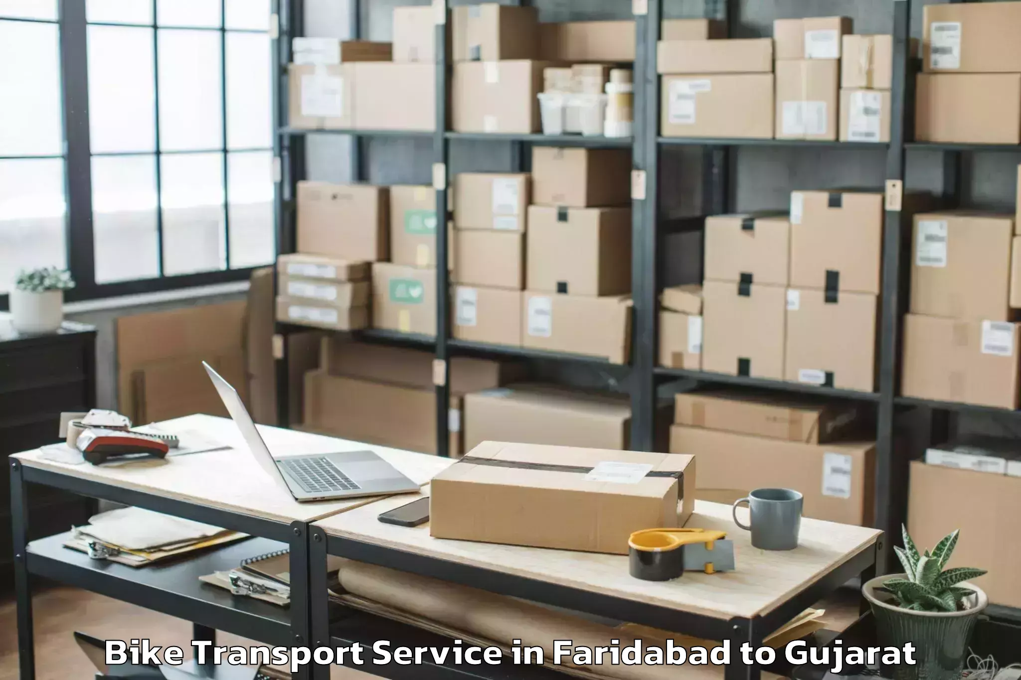 Expert Faridabad to Abhilashi University Ahmedabad Bike Transport